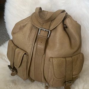 Nubuck leather backpack